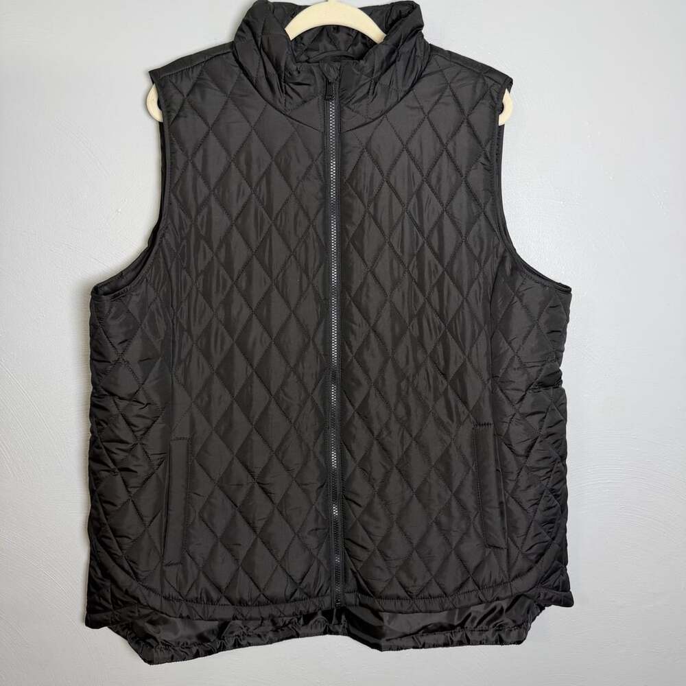 Maurices Quilted Vest Size 2X Black Full Zip Up Puffer